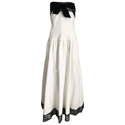 chanel white dress with bow|chanel black and white dress.